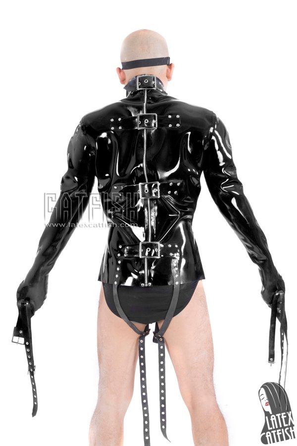 Men's Latex Straightjacket/Bondage Long-sleeved Jacket