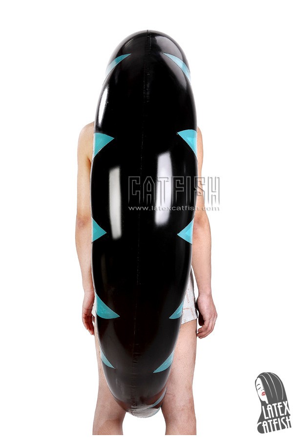A GasMask's Tail Inflatable Long Latex Hood