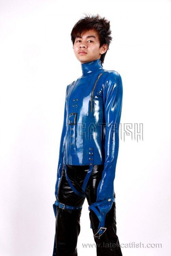 Men's Latex Straightjacket/Bondage Long-sleeved Jacket