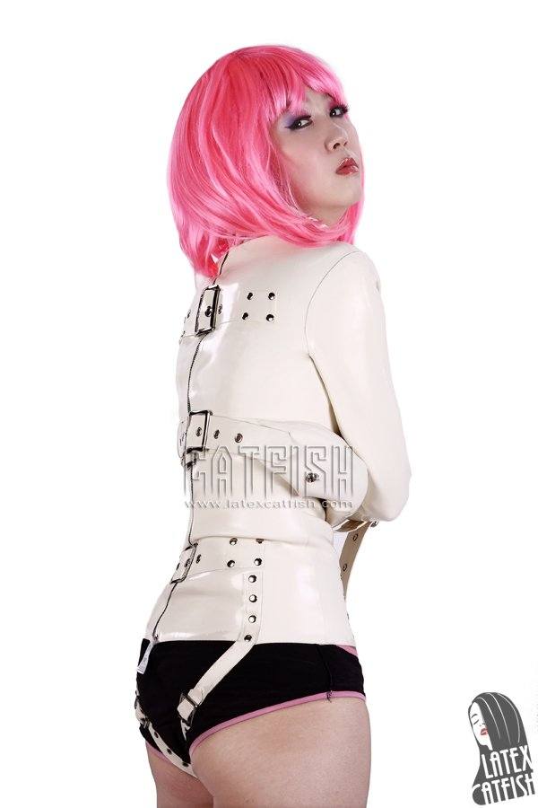 Men's Latex Straightjacket/Bondage Long-sleeved Jacket