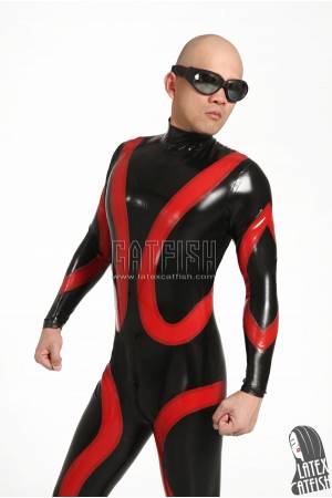 Men's 'Loopy Loops' Back Zipper Latex Catsuit