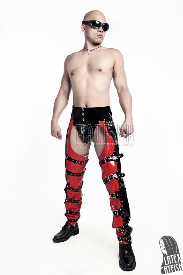 Men's 'Buckled Bronco' Latex Chaps