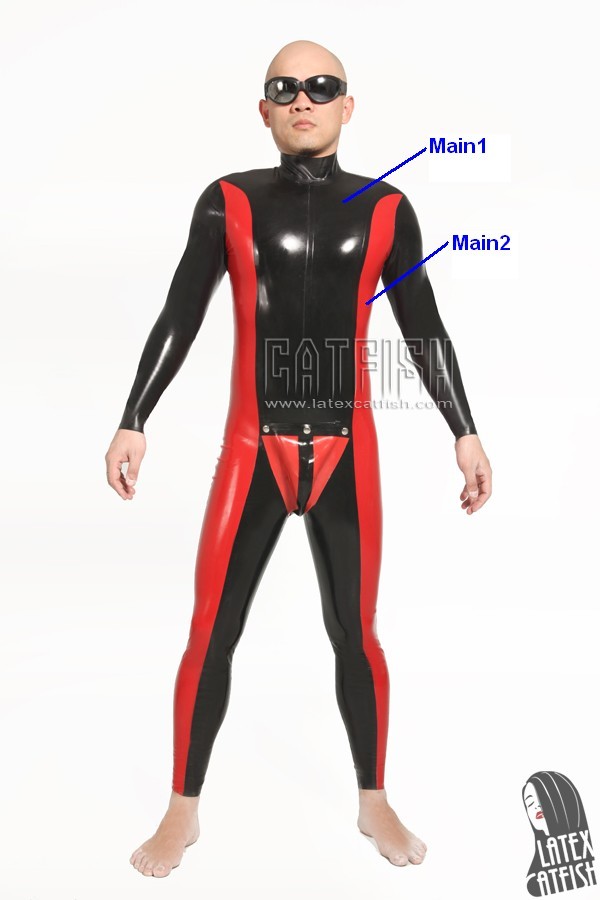 Men's 'Deuce' Latex Codpiece Catsuit