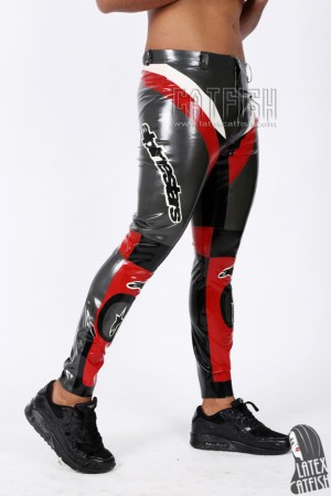 Men's Latex Branded Motorcycle Pants