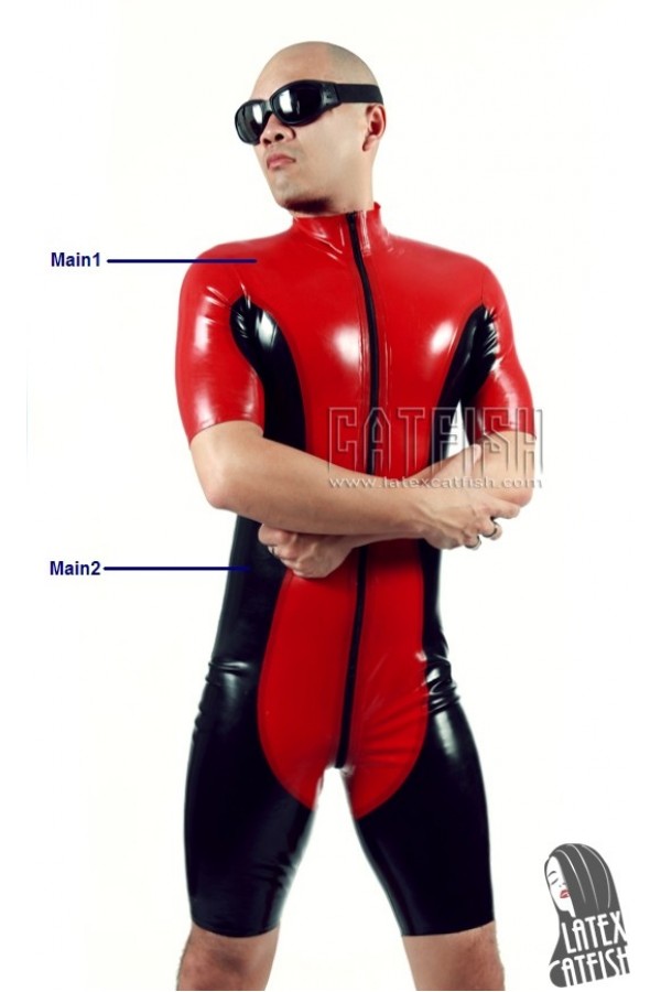 Men's 'Two-Tones' Front Zipper Latex Surfsuit