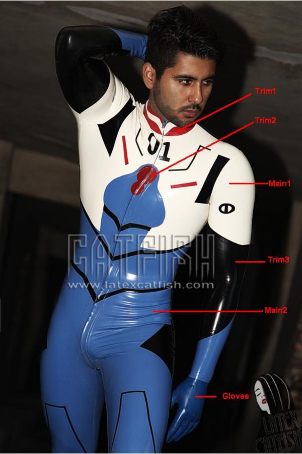 Men's 'Zero-One' Anime Hero Character Latex Catsuit