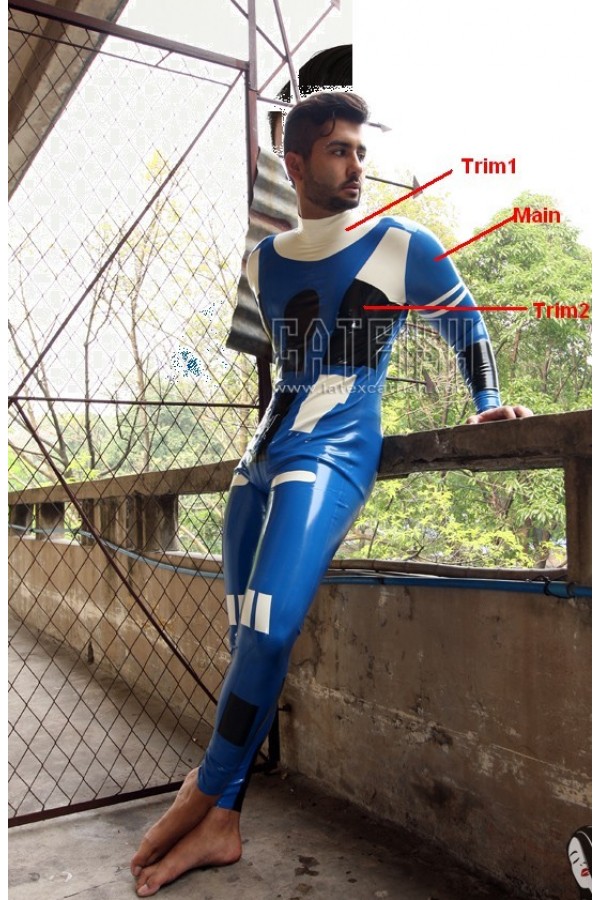 Men's 'Pallas' Back Zipper Latex Catsuit