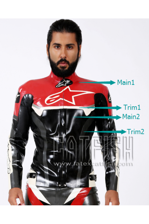 Men's Brand Name Latex Biker Jacket