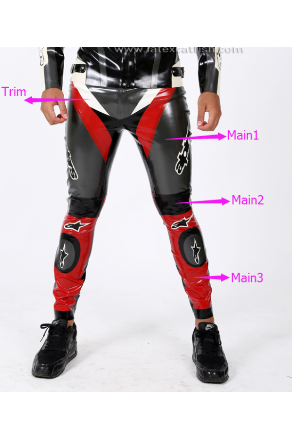 Men's Latex Branded Motorcycle Pants