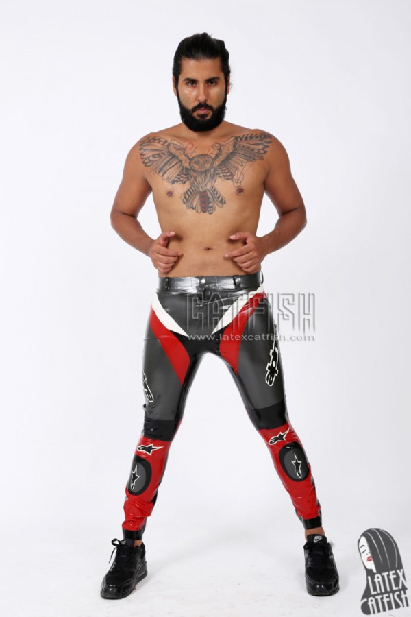 Men's Latex Branded Motorcycle Pants