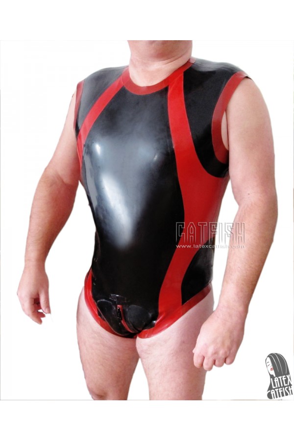 Men's Sleeveless Latex Leotard