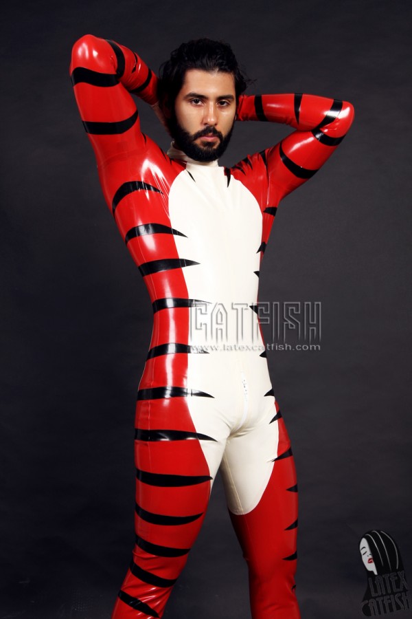 Men's 'Wildside' Latex Neck Entry Catsuit