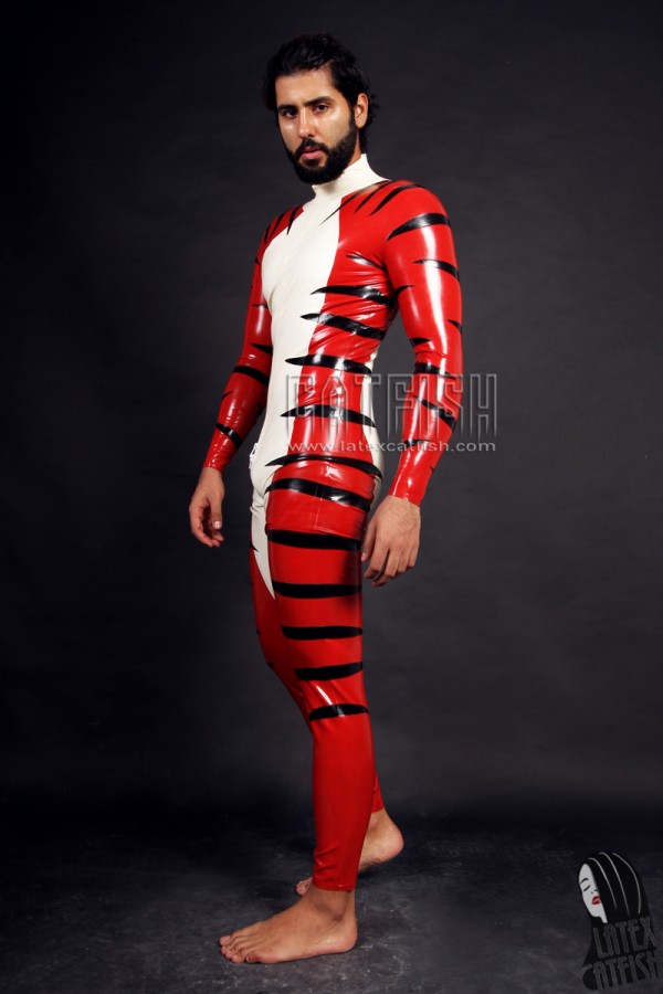 Men's 'Wildside' Latex Neck Entry Catsuit