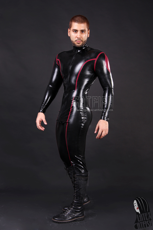 Men's 'Diamond Dazzler' Latex Front Zipper Catsuit