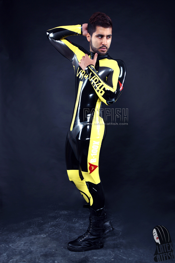 Men's 'VR46' Brand Name MotoGP Biker Latex Catsuit