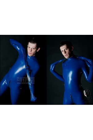 Men's Latex Bondage-Sleeved Catsuit