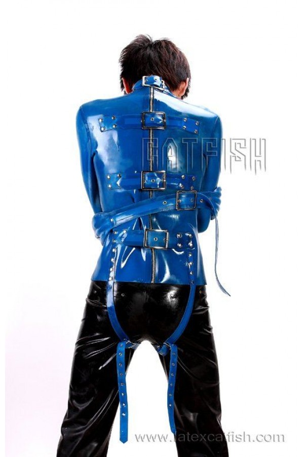 Men's Latex Straightjacket/Bondage Long-sleeved Jacket