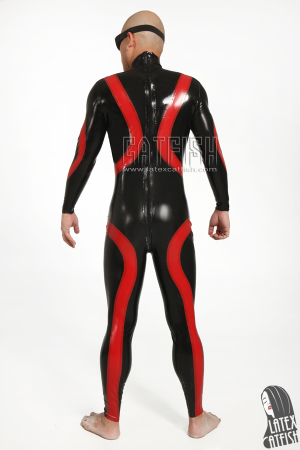 Men's 'Loopy Loops' Back Zipper Latex Catsuit