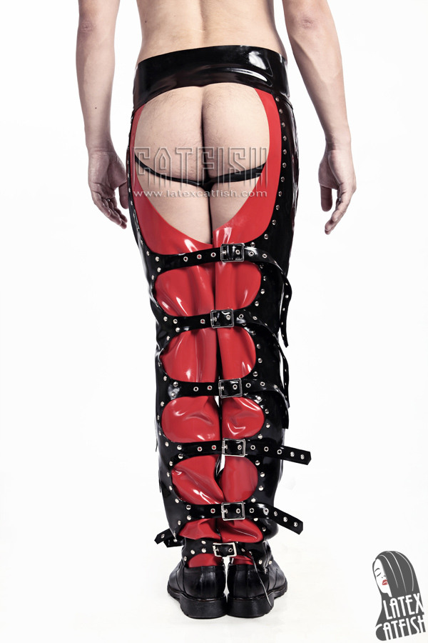 Men's 'Buckled Bronco' Latex Chaps