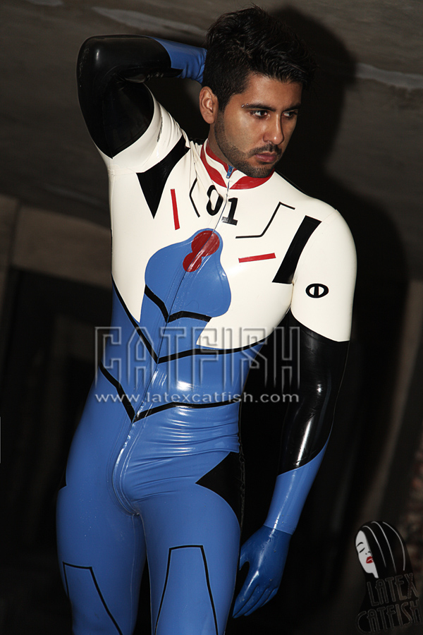 Men's 'Zero-One' Anime Hero Character Latex Catsuit