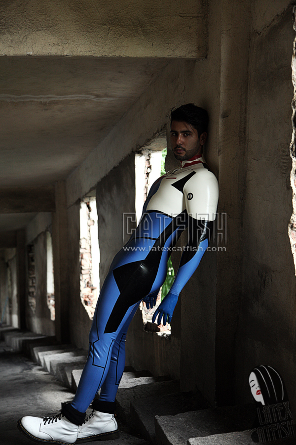 Men's 'Zero-One' Anime Hero Character Latex Catsuit