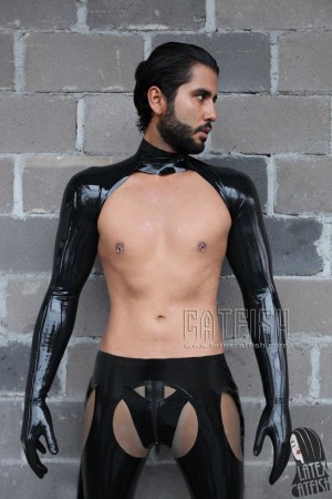 Men's 'Peek-a'Boo' Latex Leggings