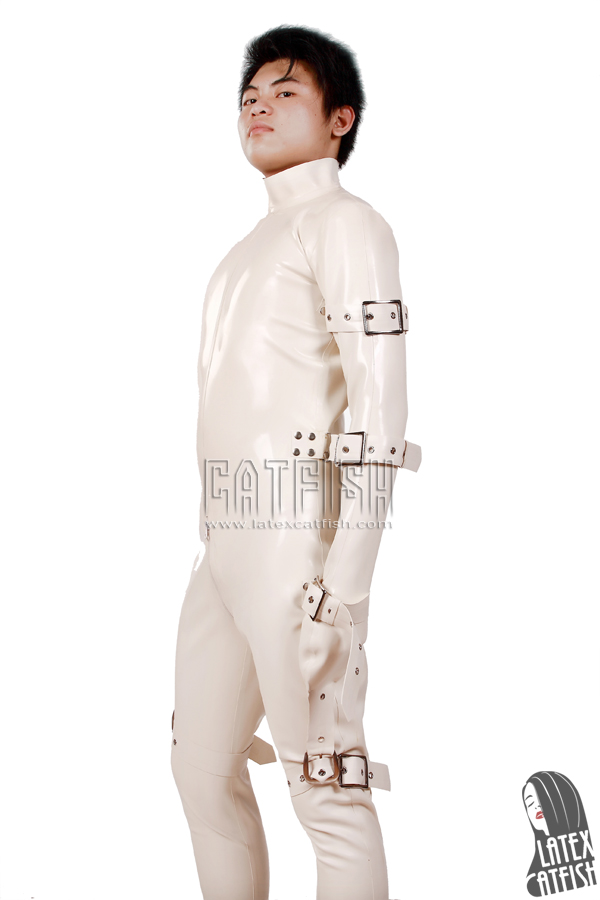 Men's Latex Bondage-Sleeved Catsuit