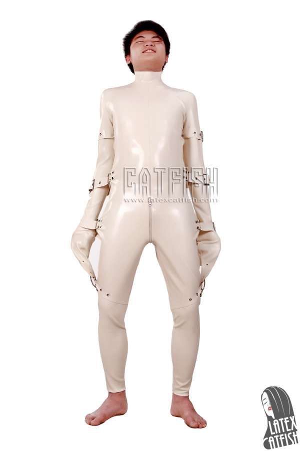 Men's Latex Bondage-Sleeved Catsuit