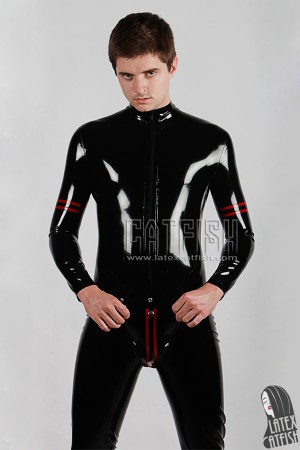 Men's 'Collegiate' Codpiece Latex Catsuit