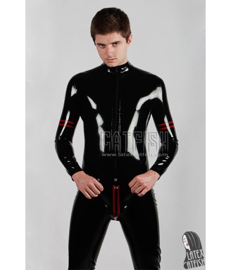 Men 'Collegiate' Codpiece Latex Catsuit