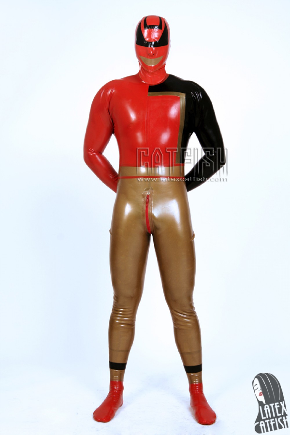 Men's 'Ultra-Zee' Comic Character Latex Costume Catsuit Men's 'Ultra-Zee' Comic Character Latex Costume Catsuit