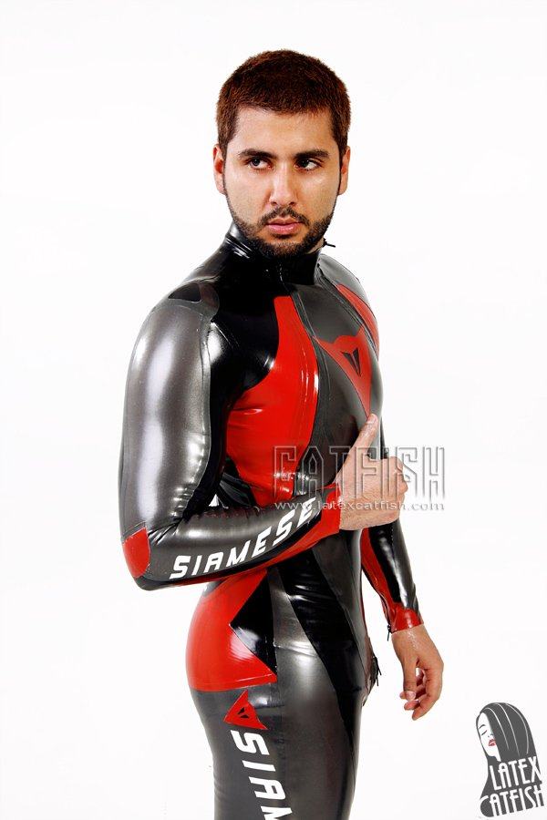 Men's  T-Age Style Motorcycle Racing Latex Catsuit Version 18