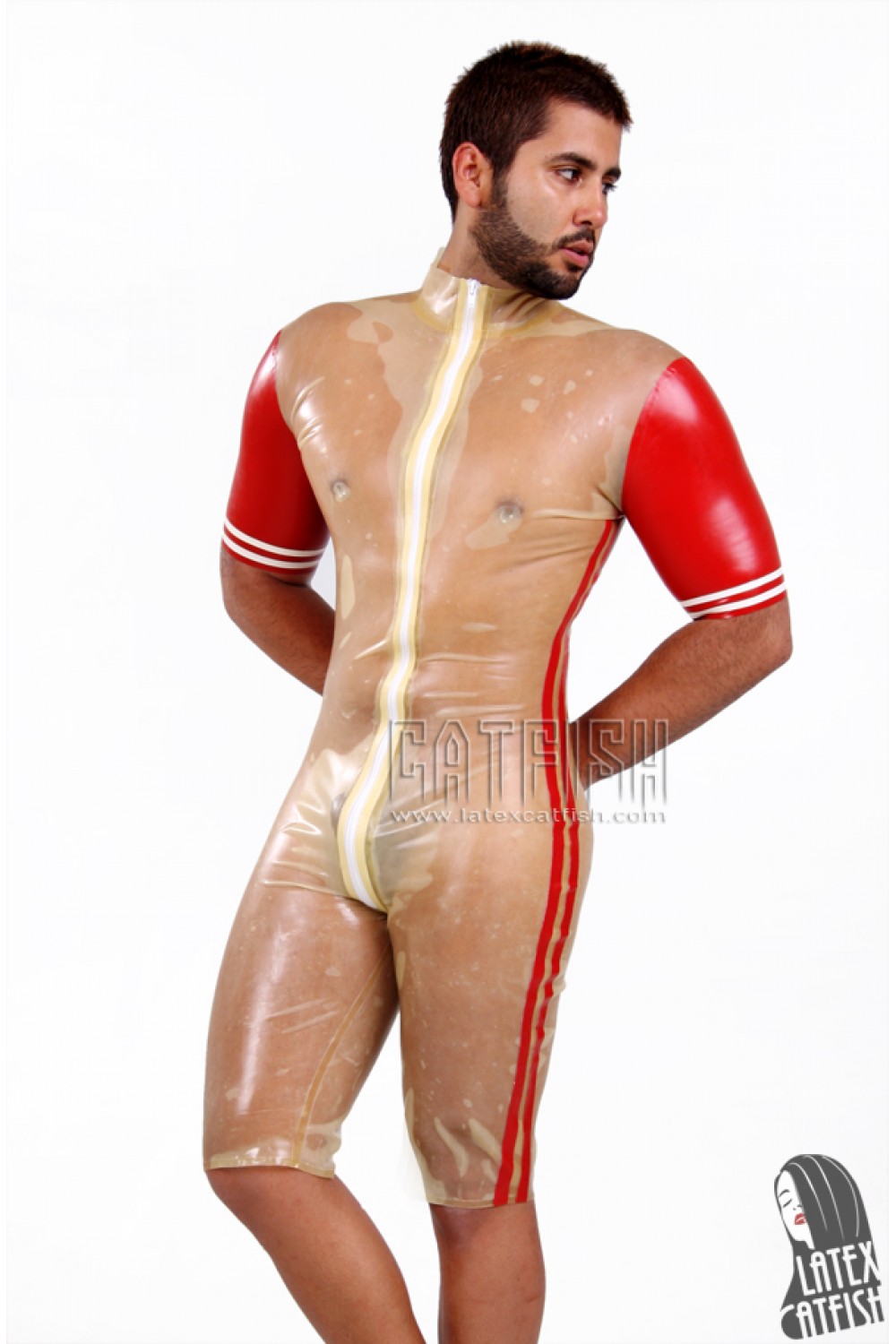 Men's 'Shortie' Transparent Latex Suit Men's 'Shortie' Transparent Latex Suit