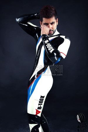 Men's R-100X Branded Latex Biker Catsuit Version 2