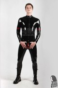 Men 'Collegiate' Codpiece Latex Catsuit