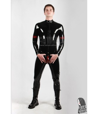 Men 'Collegiate' Codpiece Latex Catsuit