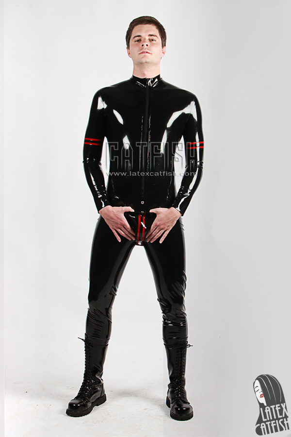 Men's 'Collegiate' Codpiece Latex Catsuit