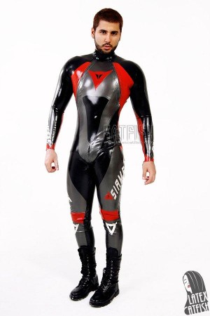 Men's  T-Age Style Motorcycle Racing Latex Catsuit Version 18