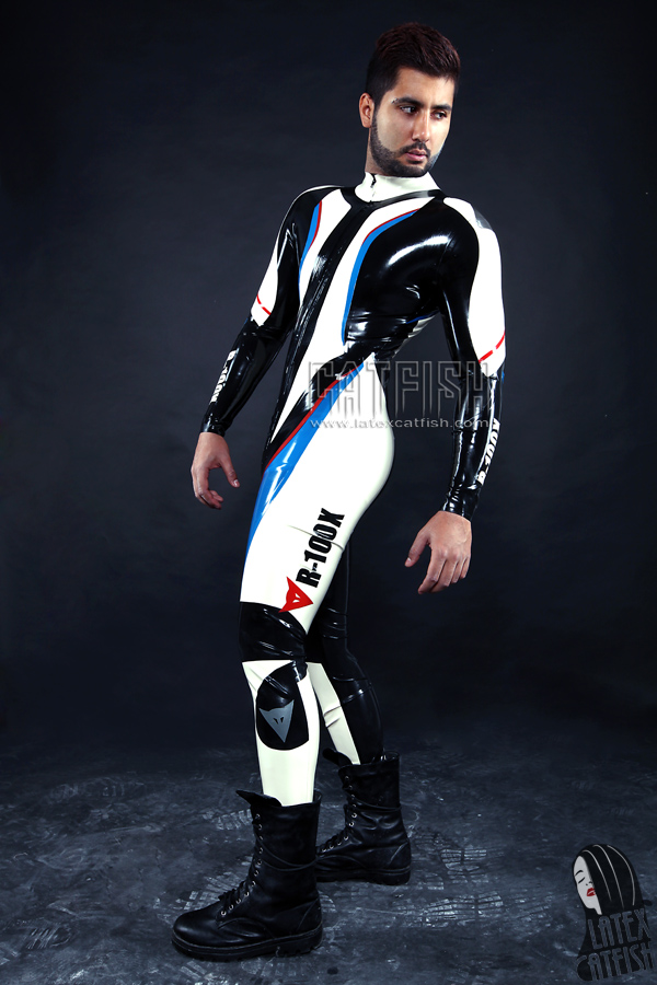 Men's R-100X Branded Latex Biker Catsuit Version 2