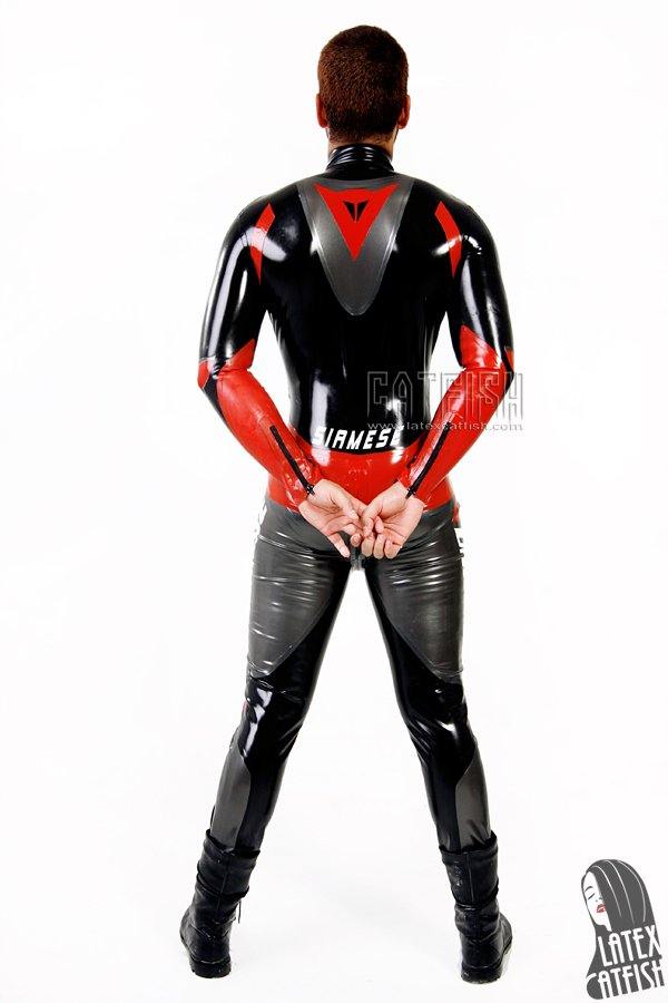 Men's  T-Age Style Motorcycle Racing Latex Catsuit Version 18