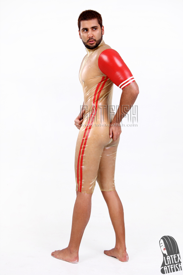 (Stock Clearance) Men's 'Shortie' Transparent Latex Suit