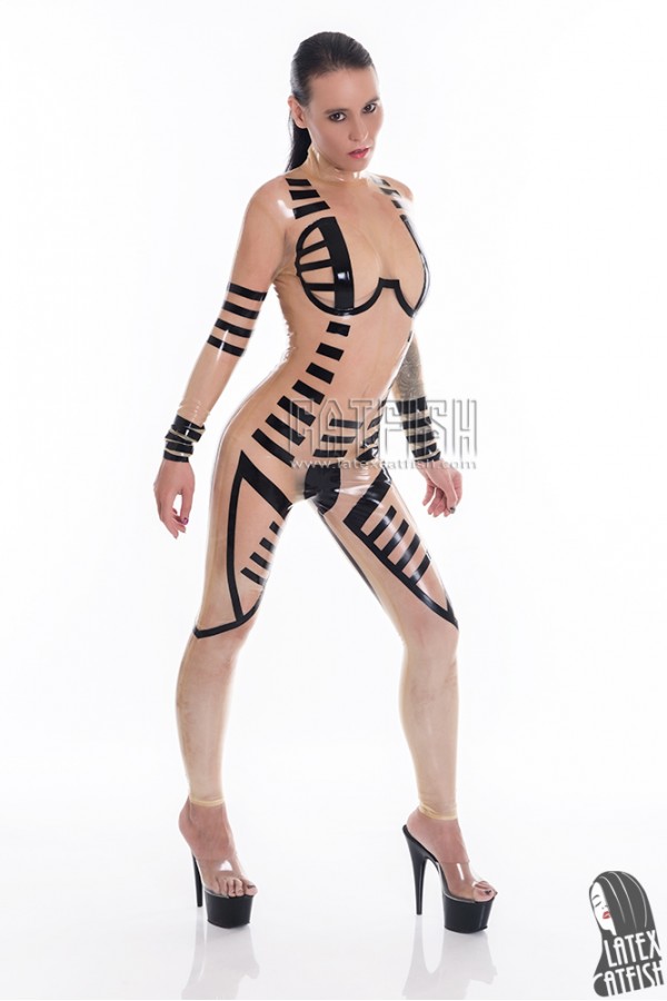 'Dig-Data' Transparent Latex Catsuit