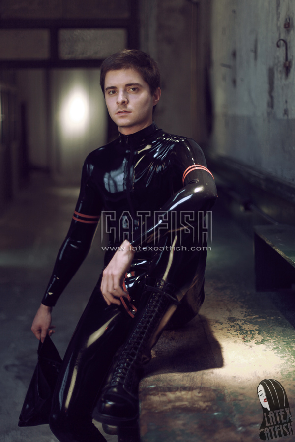 Men's 'Collegiate' Codpiece Latex Catsuit