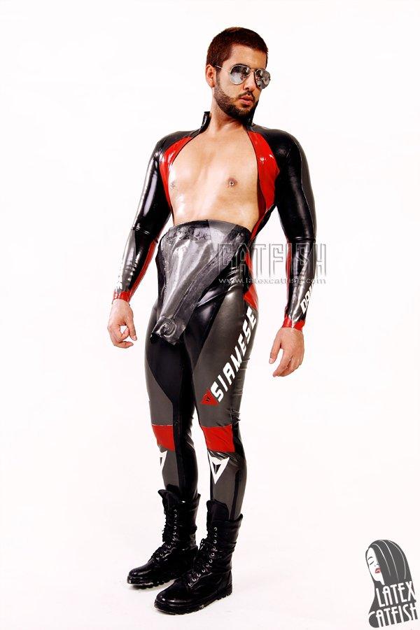 Men's  T-Age Style Motorcycle Racing Latex Catsuit Version 18