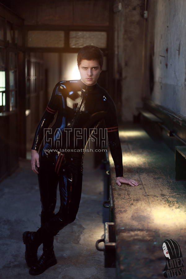 Men's 'Collegiate' Codpiece Latex Catsuit