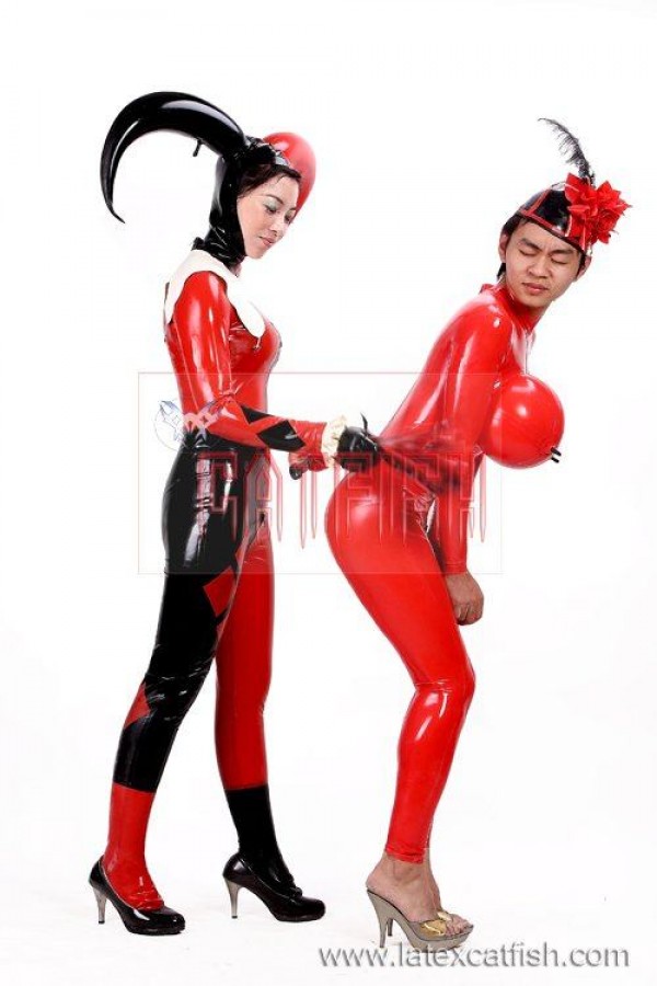 Unisex Latex Inflatable 'Boobs' Catsuit