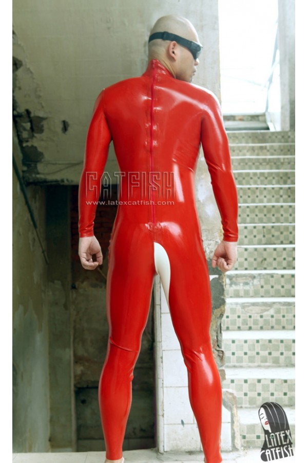 Men's 'Waverider' Back Zipper Latex Catsuit