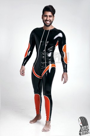 Men's 'Circinus' Back Zipper Latex Catsuit