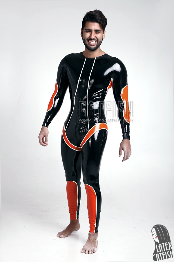 Men's 'Circinus' Back Zipper Latex Catsuit