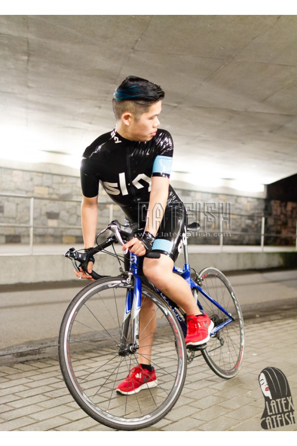Men's Brand Name Short-Sleeved Latex Cycling Suit
